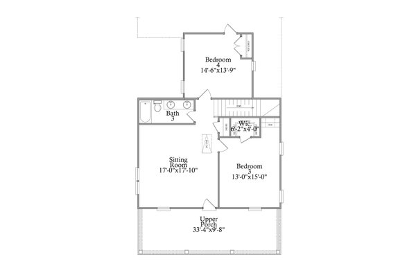 Traditional Floor Plan - Upper Floor Plan #69-414
