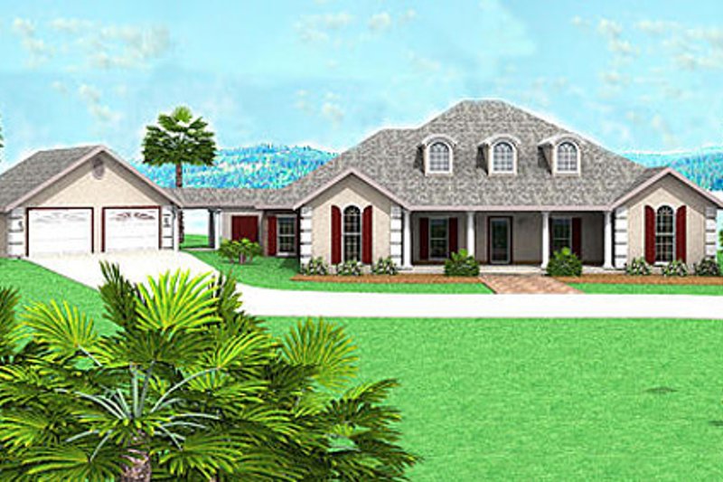 House Blueprint - European Exterior - Front Elevation Plan #44-124