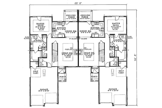 Floor Plan - Main Floor for Traditional House Plan #17-2034 - 3 bed, 2.5 bath