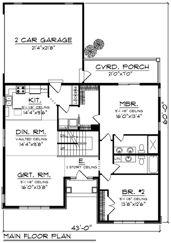 House Design - Ranch Floor Plan - Main Floor Plan #70-1242