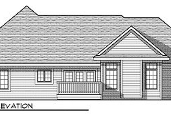Exterior - Rear Elevation for European House Plan #70-868 - 3 bed, 2 bath