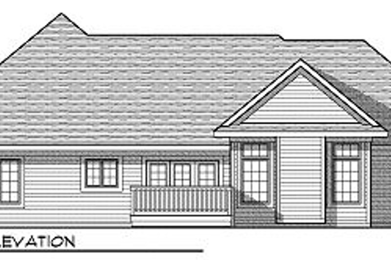 Home Plan - Exterior - Rear Elevation for European House Plan #70-868 - 3 bed, 2 bath