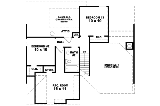 Floor Plan - Upper Floor for European House Plan #81-673 - 3 bed, 2.5 bath