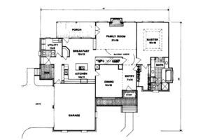 Floor Plan - Main Floor for European House Plan #41-164 - 3 bed, 2.5 bath