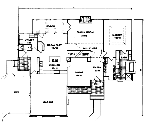 European Floor Plan - Main Floor Plan #41-164