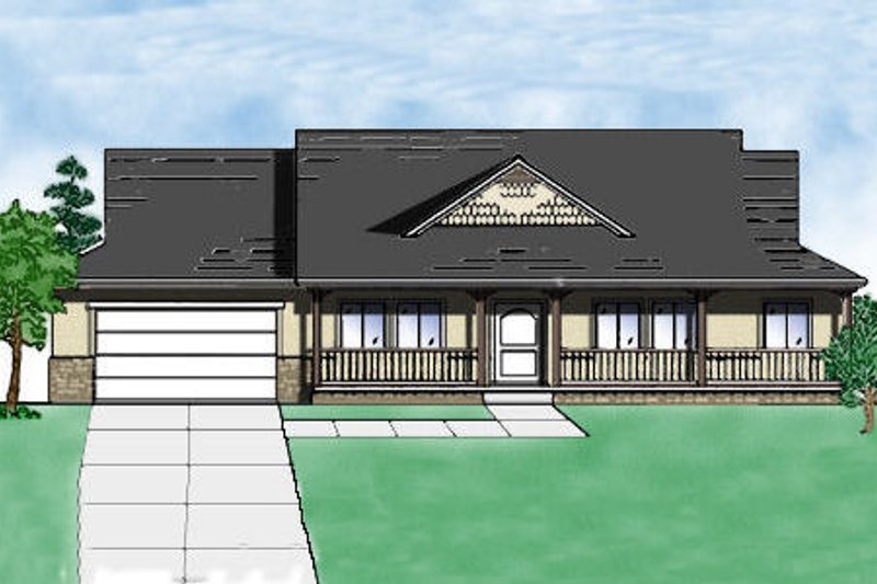 Architectural House Design - Ranch Exterior - Front Elevation Plan #5-140