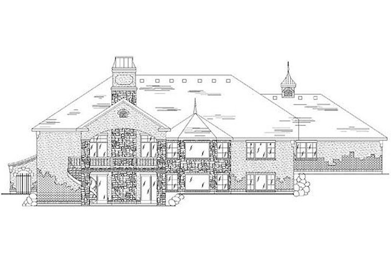 Home Plan - Exterior - Rear Elevation for European House Plan #5-289 - 5 bed, 3.5 bath