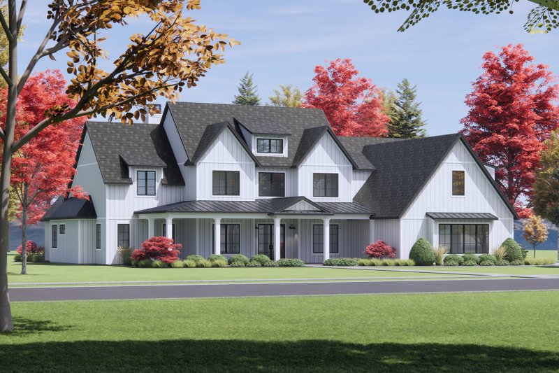 House Design - Exterior - Front Elevation 3 for Farmhouse House Plan #1096-8 - 4 bed, 4.5 bath