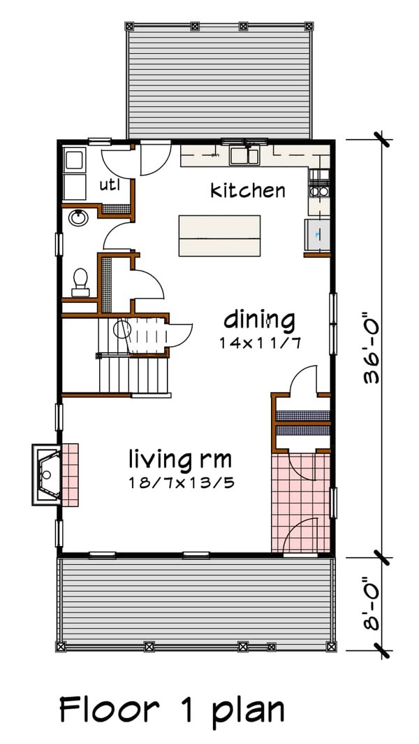 Dream House Plan - Floor Plan - Main Floor for Craftsman House Plan #79-229 - 3 bed, 2.5 bath