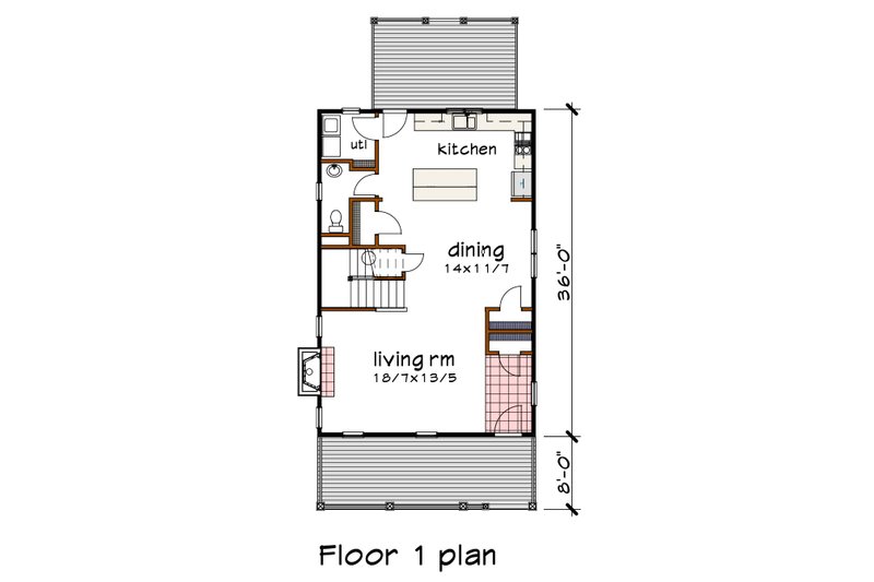 Dream House Plan - Floor Plan - Main Floor for Craftsman House Plan #79-229 - 3 bed, 2.5 bath