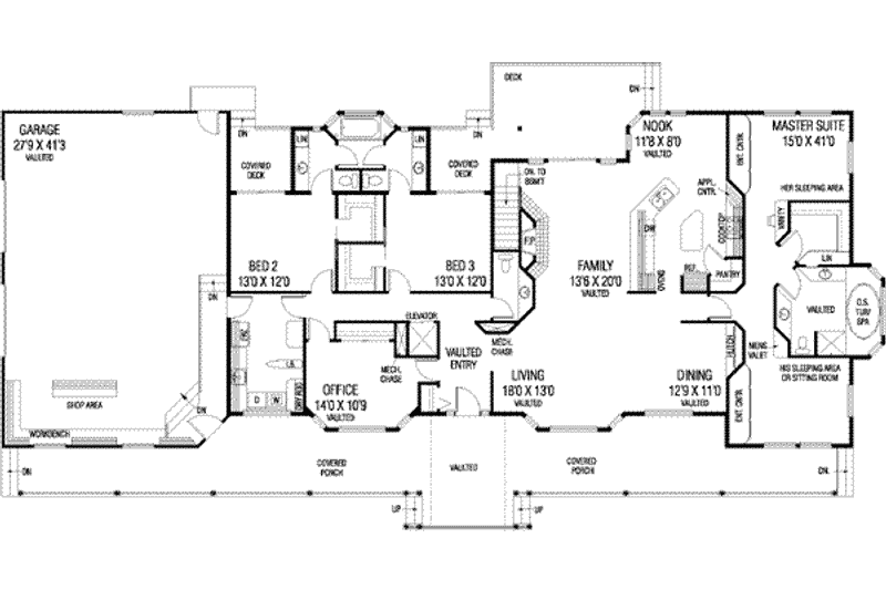 Home Plan - Floor Plan - Main Floor for Ranch House Plan #60-296 - 3 bed, 2.5 bath