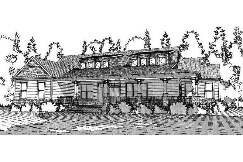 Architectural House Design - Craftsman Exterior - Front Elevation Plan #63-372
