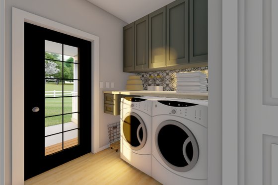 Interior - Laundry for Ranch House Plan #126-245 - 2 bed, 2 bath