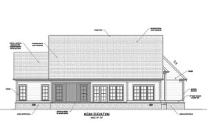 Exterior - Rear Elevation for Ranch House Plan #1071-12 - 3 bed, 2.5 bath