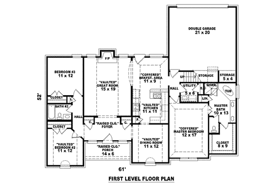 Floor Plan - Main Floor for Traditional House Plan #81-912 - 3 bed, 2 bath