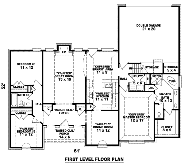 Floor Plan - Main Floor for Traditional House Plan #81-912 - 3 bed, 2 bath