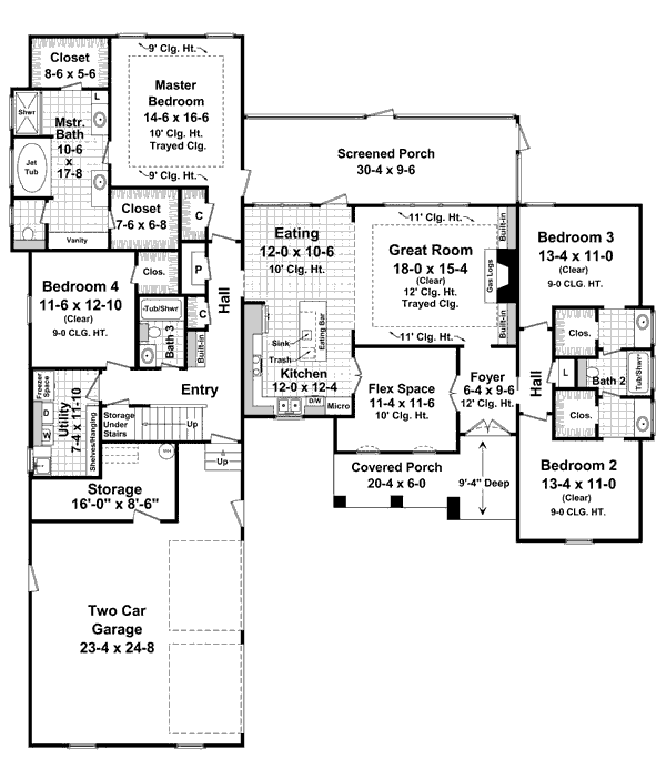 European Floor Plan - Main Floor Plan #21-256