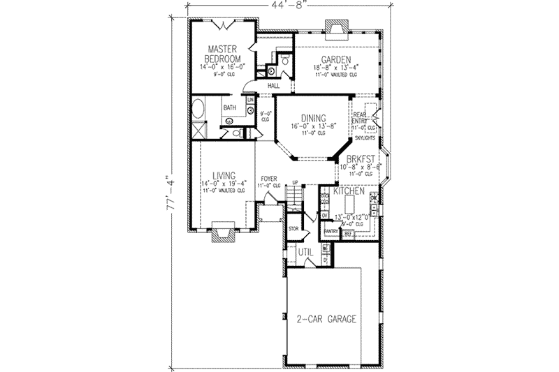Home Plan - Floor Plan - Main Floor for European House Plan #410-360 - 3 bed, 2.5 bath