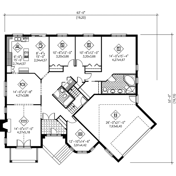 European Floor Plan - Main Floor Plan #25-4114