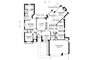 Floor Plan - Main Floor House Plan #310-120 - 4 bed, 3 bath
