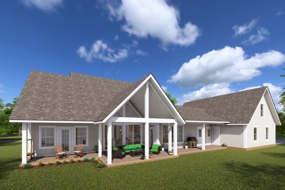 Exterior - Rear Elevation for Farmhouse House Plan #513-2221 - 3 bed, 3.5 bath
