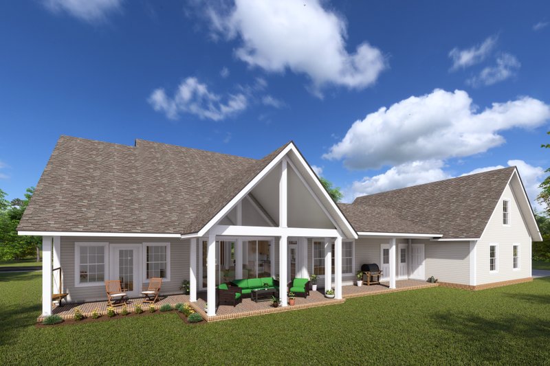 House Blueprint - Exterior - Rear Elevation for Farmhouse House Plan #513-2221 - 3 bed, 3.5 bath