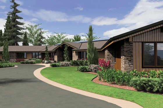 Exterior - Front Elevation 1 for Ranch House Plan #48-433 - 5 bed, 5.5 bath