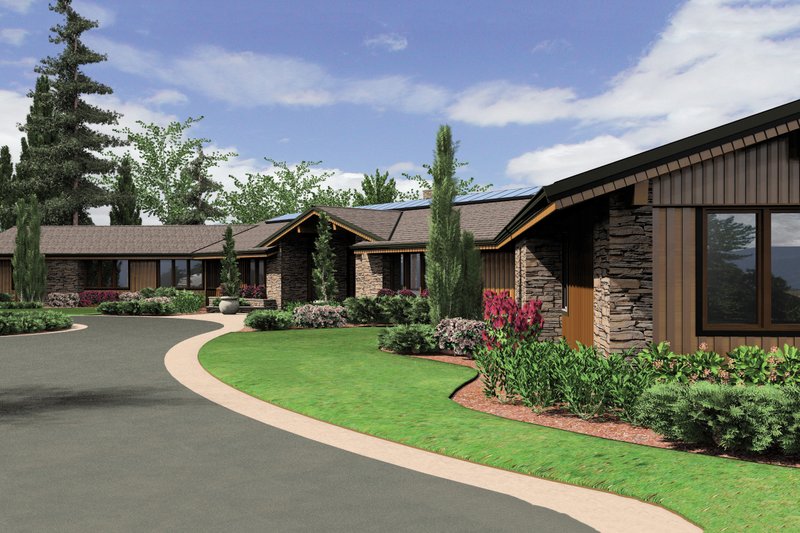 Architectural House Design - Exterior - Front Elevation 1 for Ranch House Plan #48-433 - 5 bed, 5.5 bath
