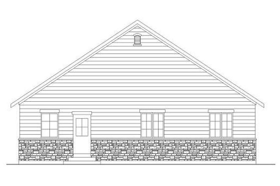 Exterior - Rear Elevation for Ranch House Plan #5-234 - 5 bed, 3 bath