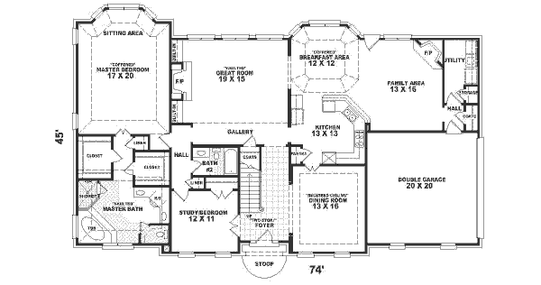 Colonial Floor Plan - Main Floor Plan #81-374