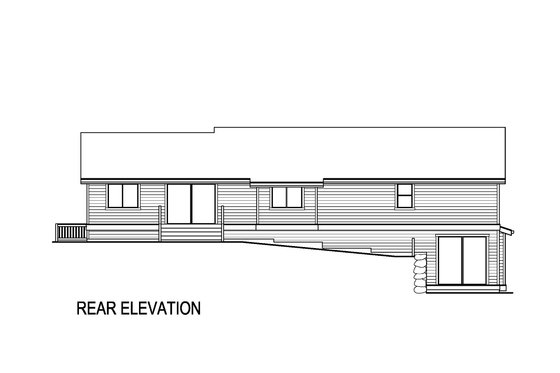 Exterior - Rear Elevation for Traditional House Plan #569-93 - 3 bed, 2.5 bath