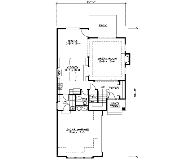 House Blueprint - Craftsman Floor Plan - Main Floor Plan #132-107