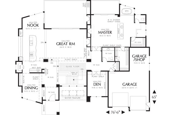 Floor Plan - Main Floor for Modern House Plan #48-457 - 4 bed, 3.5 bath
