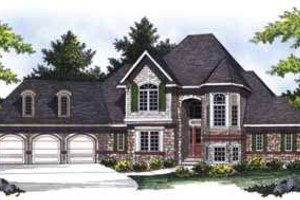 European Exterior - Front Elevation Plan #70-848