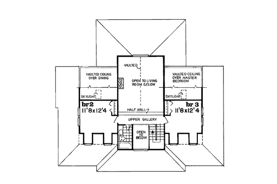 Floor Plan - Upper Floor for Country House Plan #47-369 - 3 bed, 2.5 bath