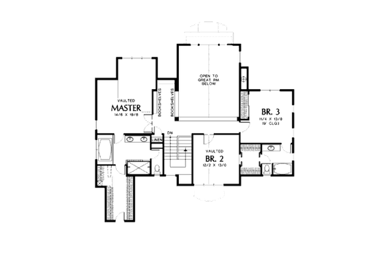 Floor Plan - Upper Floor for Traditional House Plan #48-382 - 4 bed, 4 bath