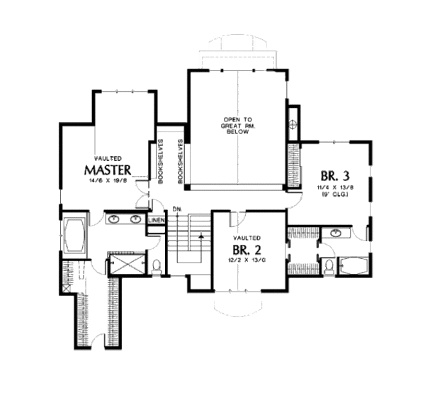 Dream House Plan - Traditional Floor Plan - Upper Floor Plan #48-382