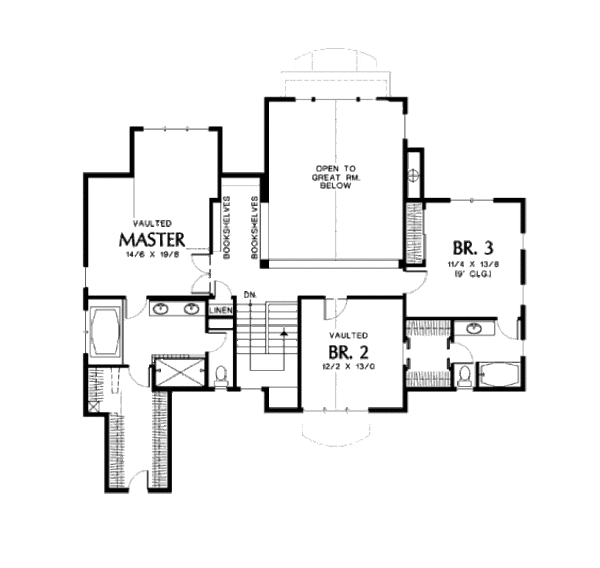 Home Plan - Traditional Floor Plan - Upper Floor Plan #48-382