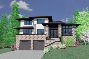 Modern Exterior - Front Elevation Plan #509-49