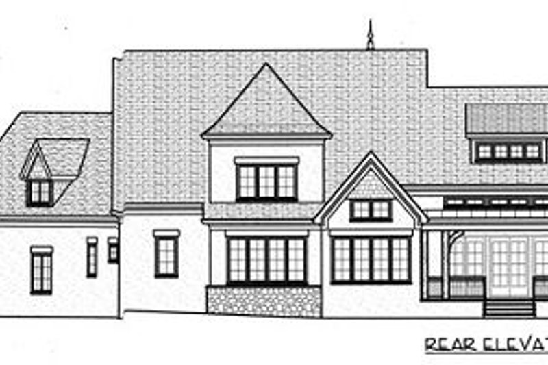 Home Plan - Exterior - Rear Elevation for European House Plan #413-133 - 4 bed, 3.5 bath