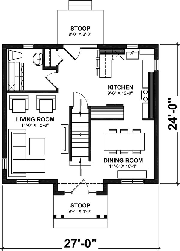 Home Plan - Colonial Floor Plan - Main Floor Plan #23-629