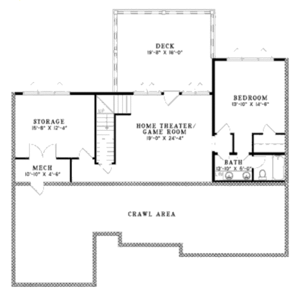 Farmhouse Floor Plan - Lower Floor Plan #17-2313
