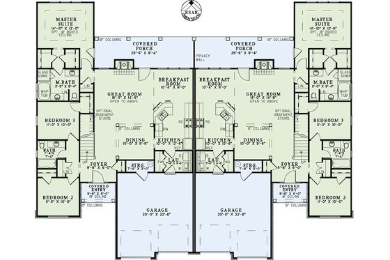 Floor Plan - Main Floor for Country House Plan #17-2402 - 4 bed, 3 bath