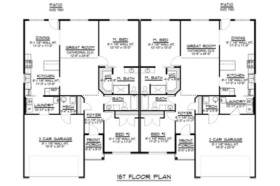 Floor Plan - Main Floor for Craftsman House Plan #1064-326 - 2 bed, 2 bath