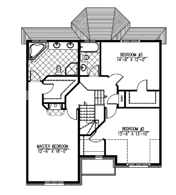European Floor Plan - Upper Floor Plan #138-268