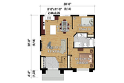 Contemporary Style House Plan - 2 Beds 1 Baths 900 Sq/Ft Plan #25-4287 