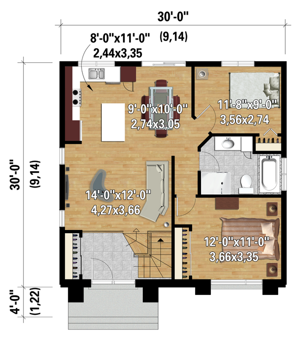 House Plan Design - Contemporary Floor Plan - Main Floor Plan #25-4287