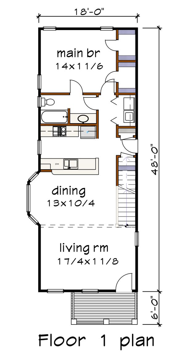 Cottage Floor Plan - Main Floor Plan #79-175