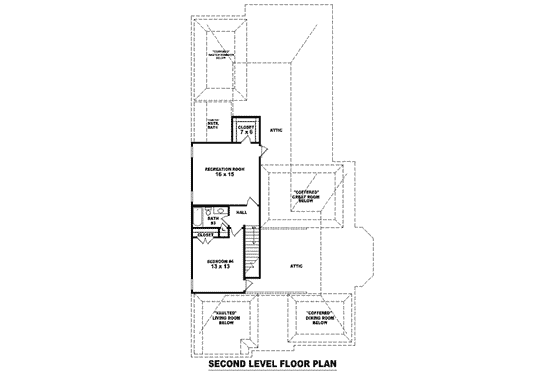 Floor Plan - Upper Floor for European House Plan #81-1280 - 4 bed, 3 bath
