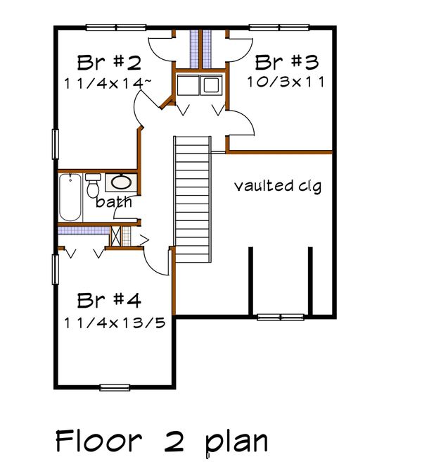 Craftsman Floor Plan - Upper Floor Plan #79-299